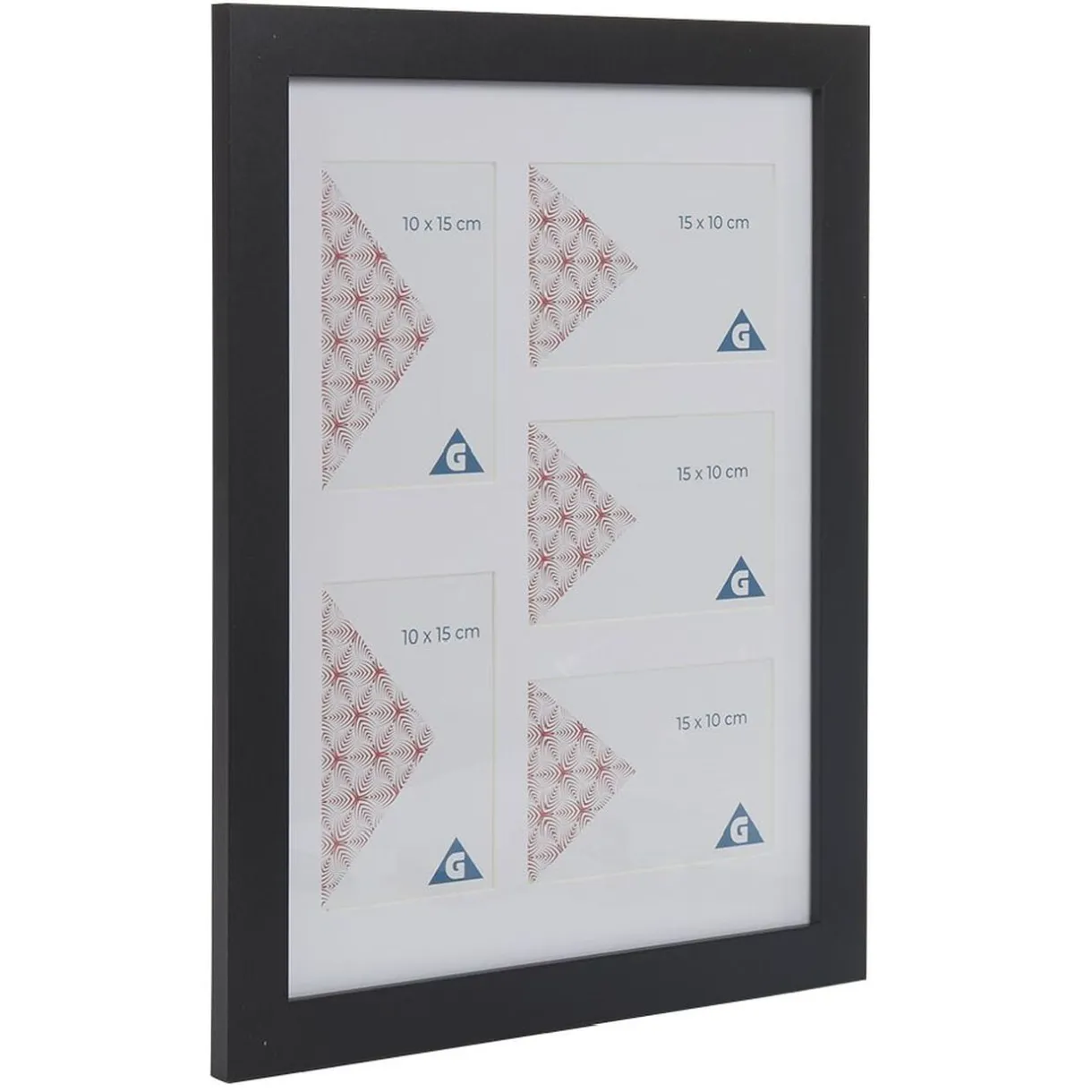 Pêle mêle en bois noir L45X35 cm 5 vues 10x15cm < Gifi Sale