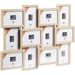 Pêle mêle plastique beige 42x48cm 12 vues 10x15cm
