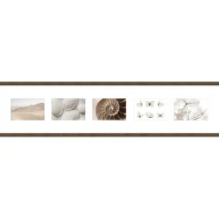 Pêle-mêle 5 vues contour bois 23x96cm (2 modèles) < Gifi Clearance