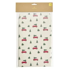 Pochette cadeau Noël x6 fantasia motif voiture avec sapin 20x28cm < Gifi Discount