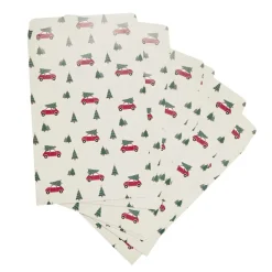 Pochette cadeau Noël x6 fantasia motif voiture avec sapin 20x28cm < Gifi Discount
