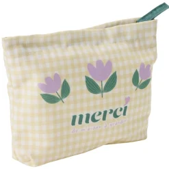 Pochette remerciement tissu Merci pour cette année 15x20cm (3 modèles)