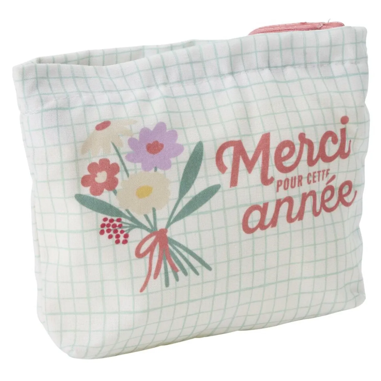 Pochette remerciement tissu Merci pour cette année 15x20cm (3 modèles)
