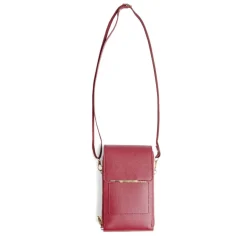 Pochette téléphone simple zip polyuréthane et métal