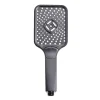 Pommeau de douche carré 3 fonctions gris 11x2,5xH27,5cm