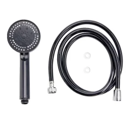 Pommeau de douche rond 5 fonctions gris + tuyau 1,5m < Gifi Sale