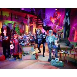 Poncho adulte Halloween imprimé squelette pailleté TU < Gifi New