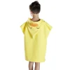 Poncho de bain enfant canard rayures jaune Taille unique 50x76cm