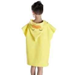 Poncho de bain enfant canard rayures jaune Taille unique 50x76cm