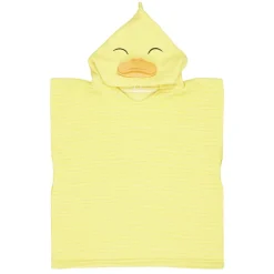 Poncho de bain enfant canard rayures jaune Taille unique 50x76cm