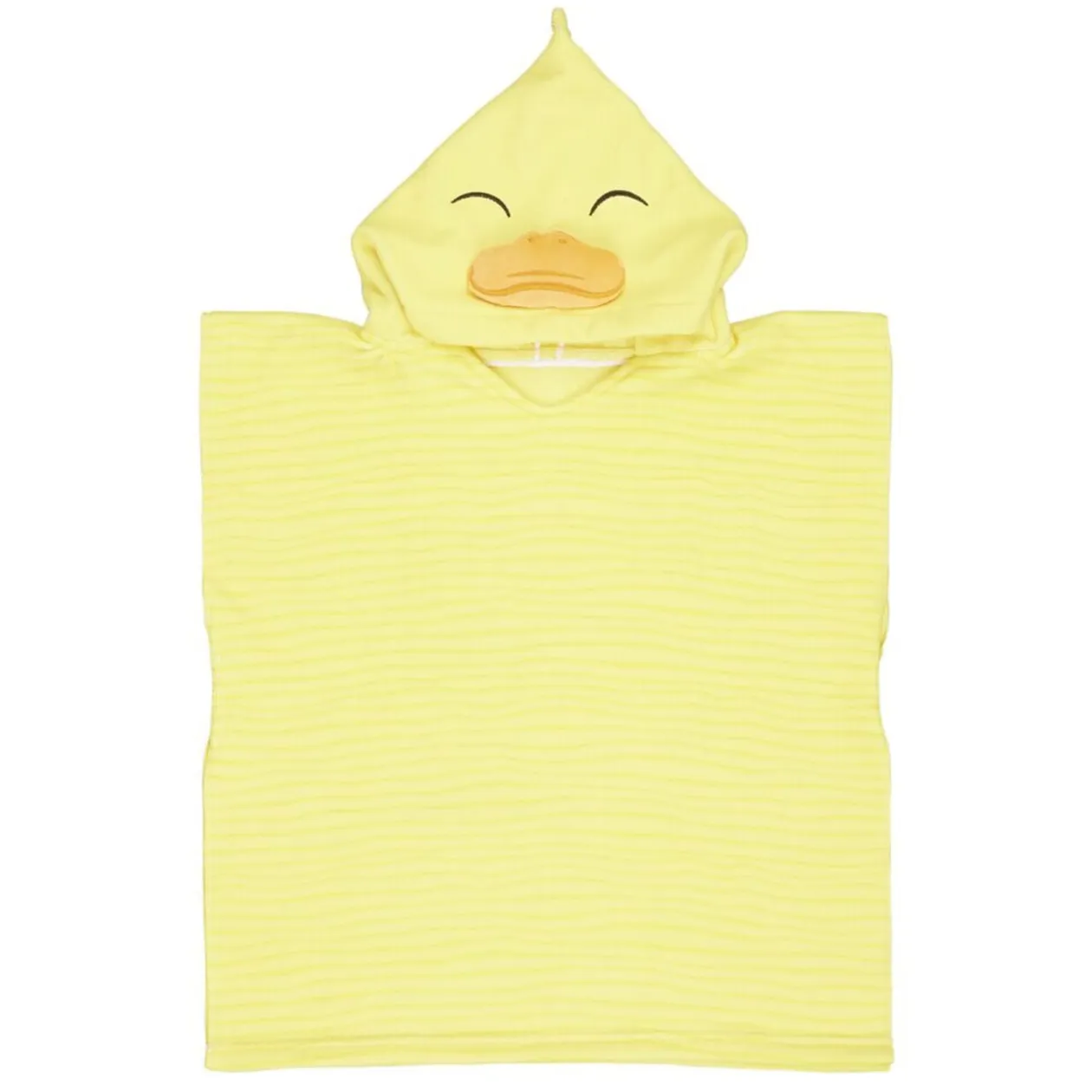 Poncho de bain enfant canard rayures jaune Taille unique 50x76cm