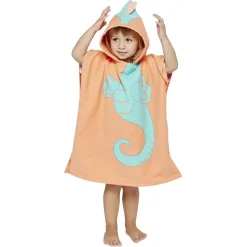 Poncho de bain enfant Funky motif hippocampe bleu et orange 50xH80cm < Gifi Discount