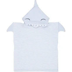 Poncho de bain enfant requin rayures bleu Taille unique 50x76cm < Gifi Clearance