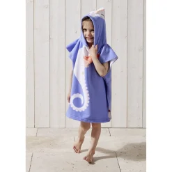 Poncho de plage enfant hippocampe TU 55x110cm