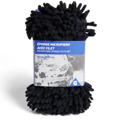 Éponge nettoyante voiture microfibre rouge avec filet spéciale finition < Gifi New