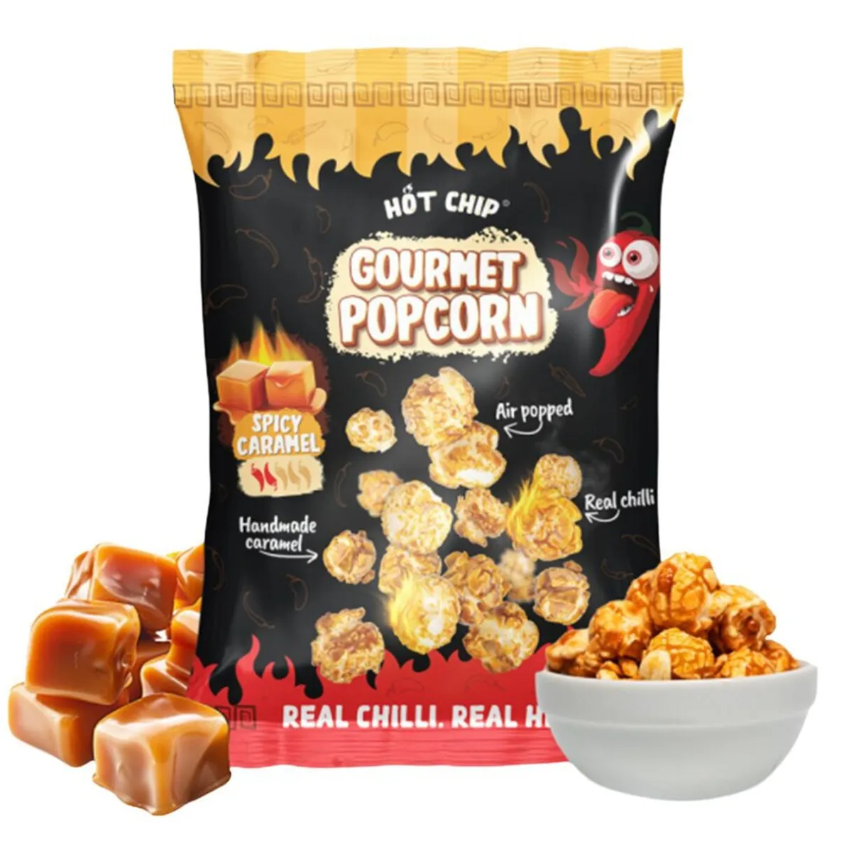 Pop corn piquant Hot Chip au caramel 120gr < Gifi