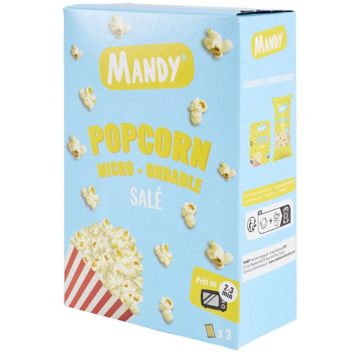 Popcorn salé micro-ondes Mandy 3x80gr < Gifi Outlet