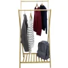 Portant double en bambou avec étagère pour accessoires 70x55xH150cm
