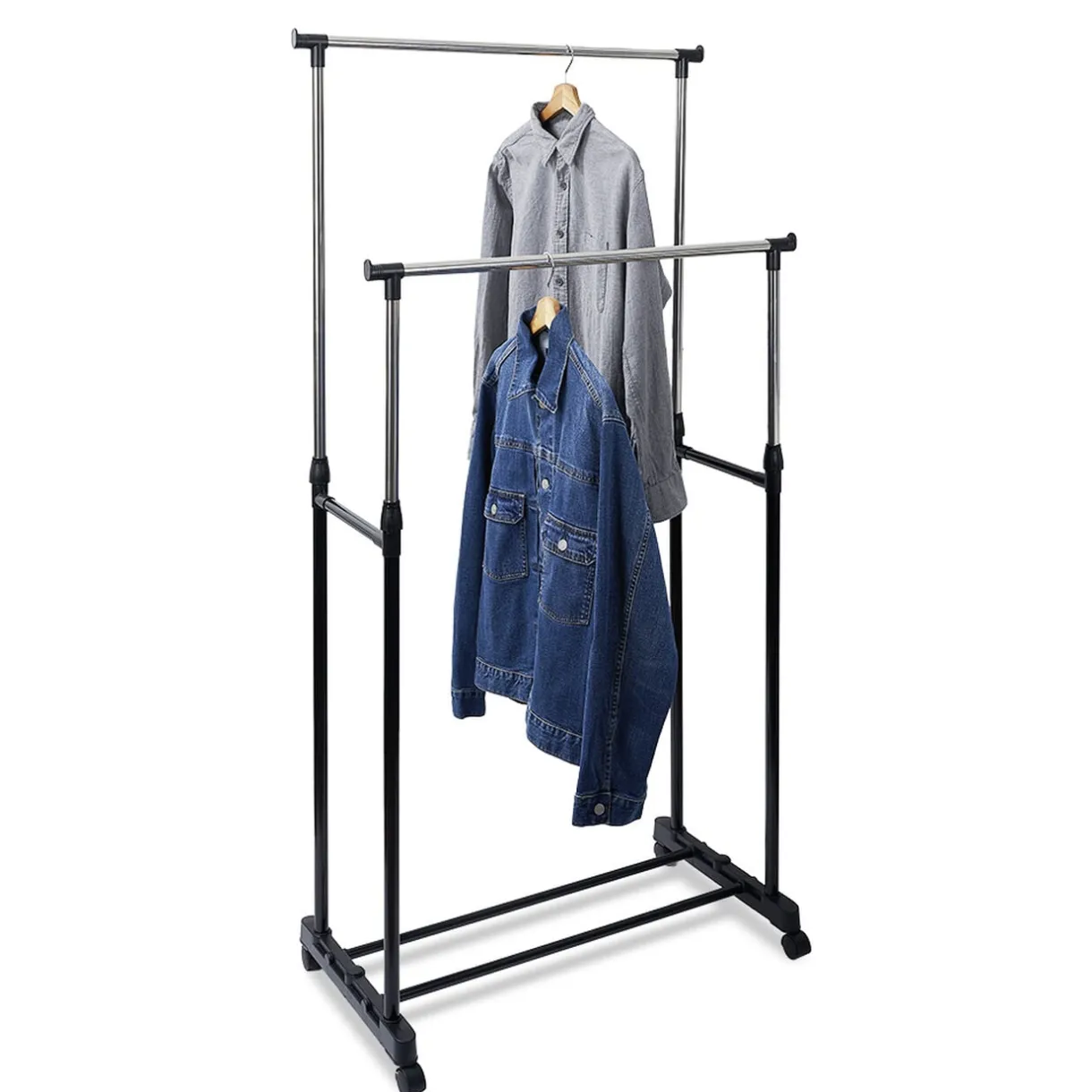 Portant double extensible en métal 80x42xH95à165cm < Gifi Clearance