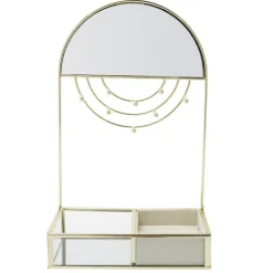 Porte-bijoux métal doré avec miroir 18x10xH30cm