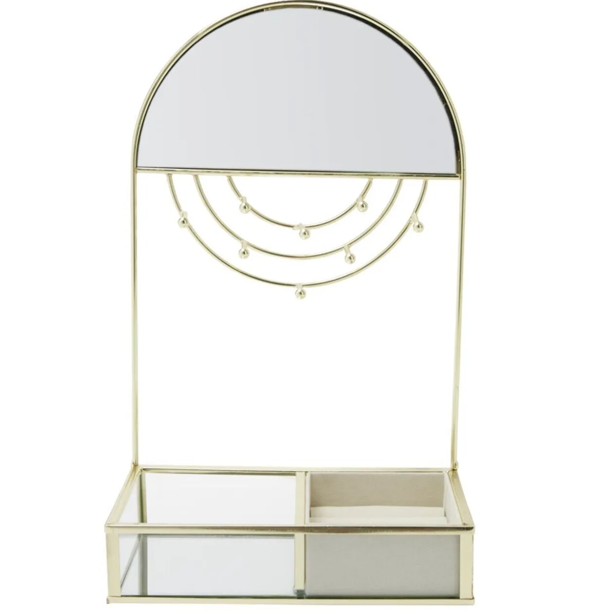 Porte-bijoux métal doré avec miroir 18x10xH30cm