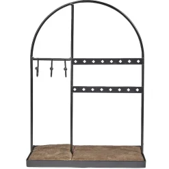 Porte-bijoux velours et métal doré ou noir 18x10xH25cm (2 modèles)