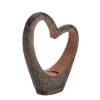 Porte-bougie coeur résine noir 20x6,5xH26cm