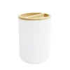 Porte brosse à dent en plastique et bambou Ø7xH10,7cm - 2 modèles noir ou blanc < Gifi Discount