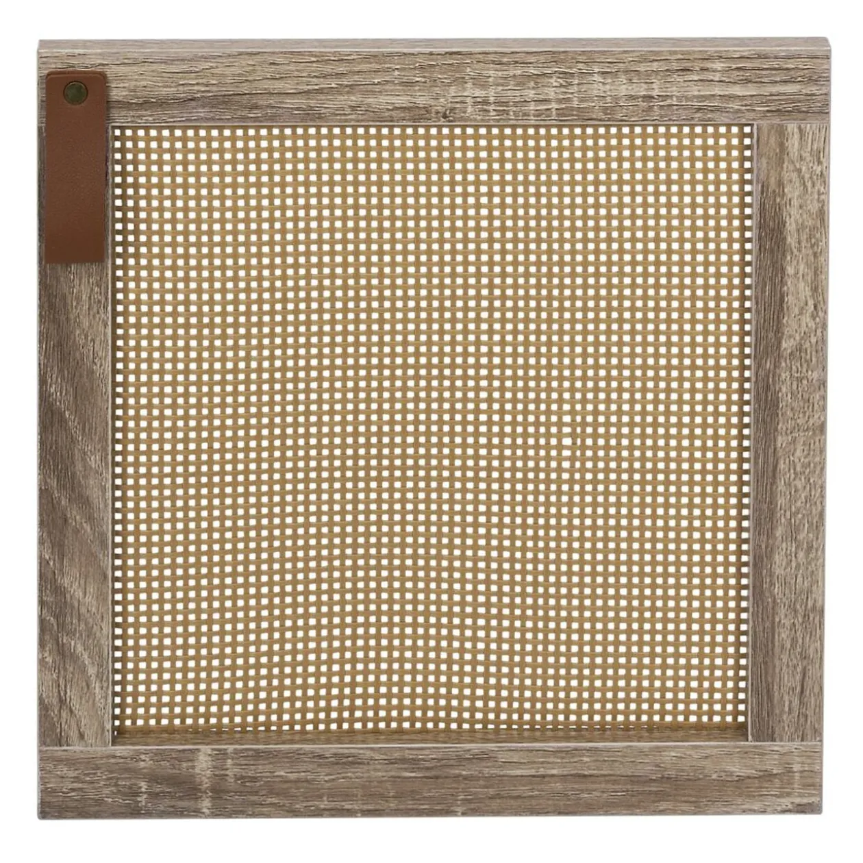 Porte cannage Box Cube 32,2xH32,2x1,2cm bois marron