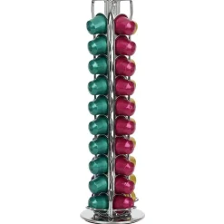Porte capsules rotatif en inox Ø11xH37cm