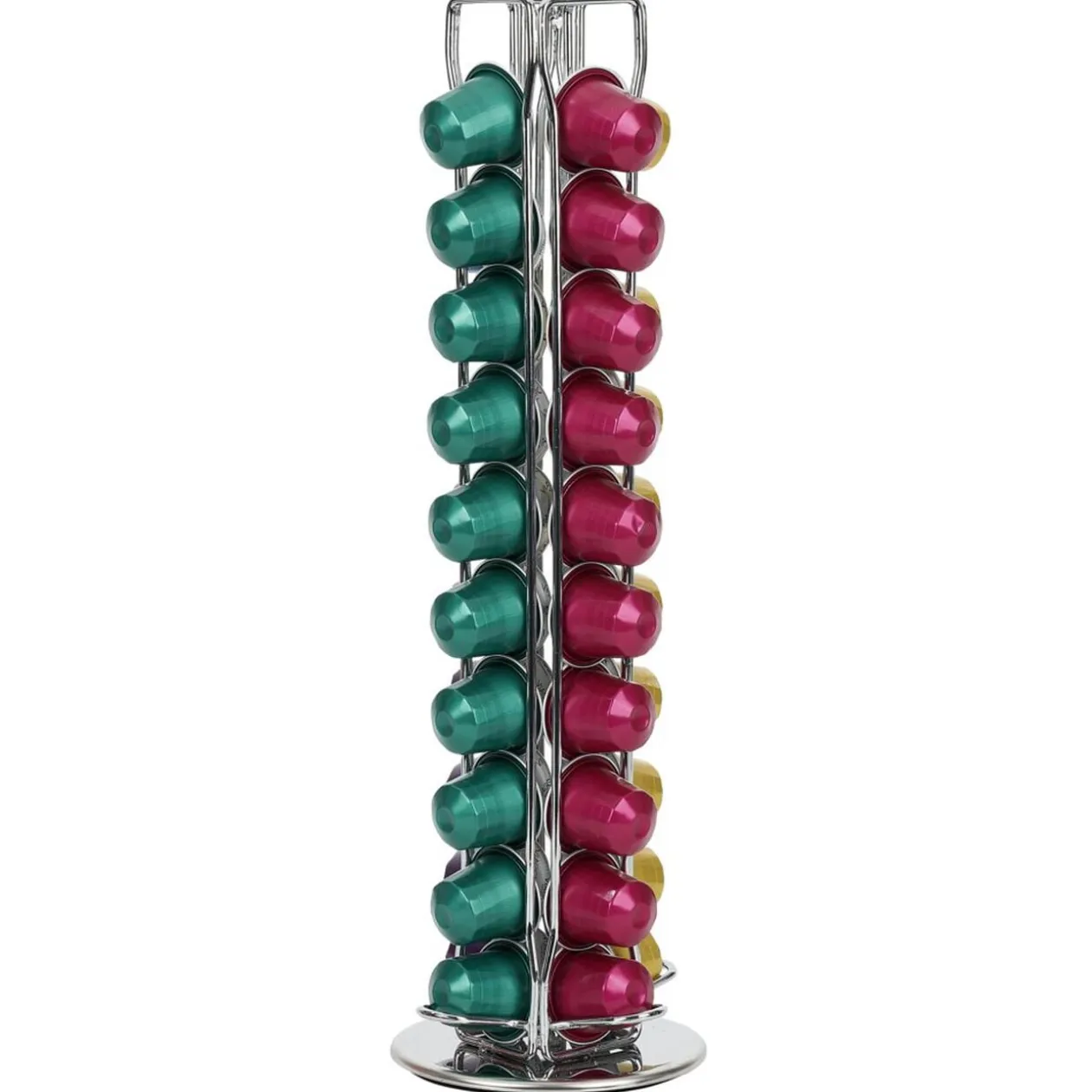Porte capsules rotatif en inox Ø11xH37cm