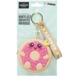 Porte-clé avec dragonne et mini porte-monnaie kawaii silicone L10cm (3 modèles) < Gifi Best