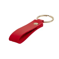 Porte-clé avec lanière simili uni et métal L8cm (3 modèles)