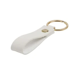 Porte-clé avec lanière simili uni et métal L8cm (3 modèles)