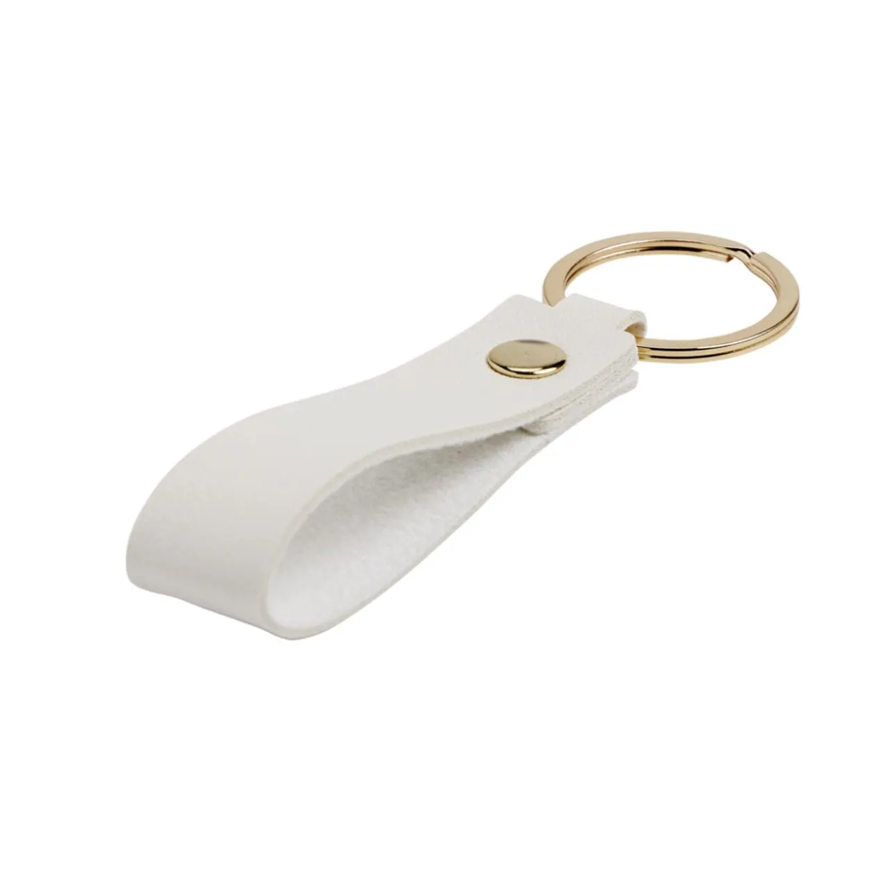 Porte-clé avec lanière simili uni et métal L8cm (3 modèles)