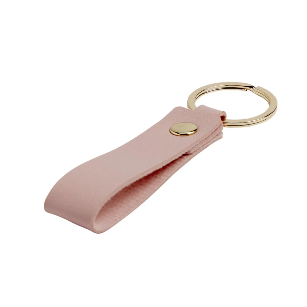 Porte-clé avec lanière simili uni et métal L8cm (3 modèles)