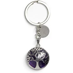 Porte clé avec médaillon arbre de vie - 3 coloris