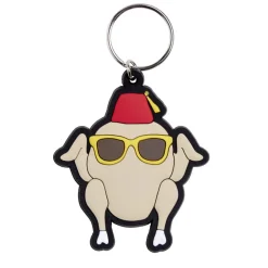 Porte clé Friends dinde caoutchouc beige