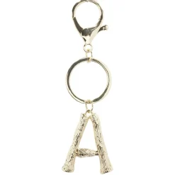 Porte clé lettre alphabet dorée