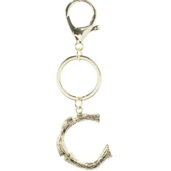 Porte clé lettre alphabet dorée