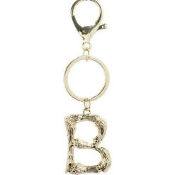 Porte clé lettre alphabet dorée