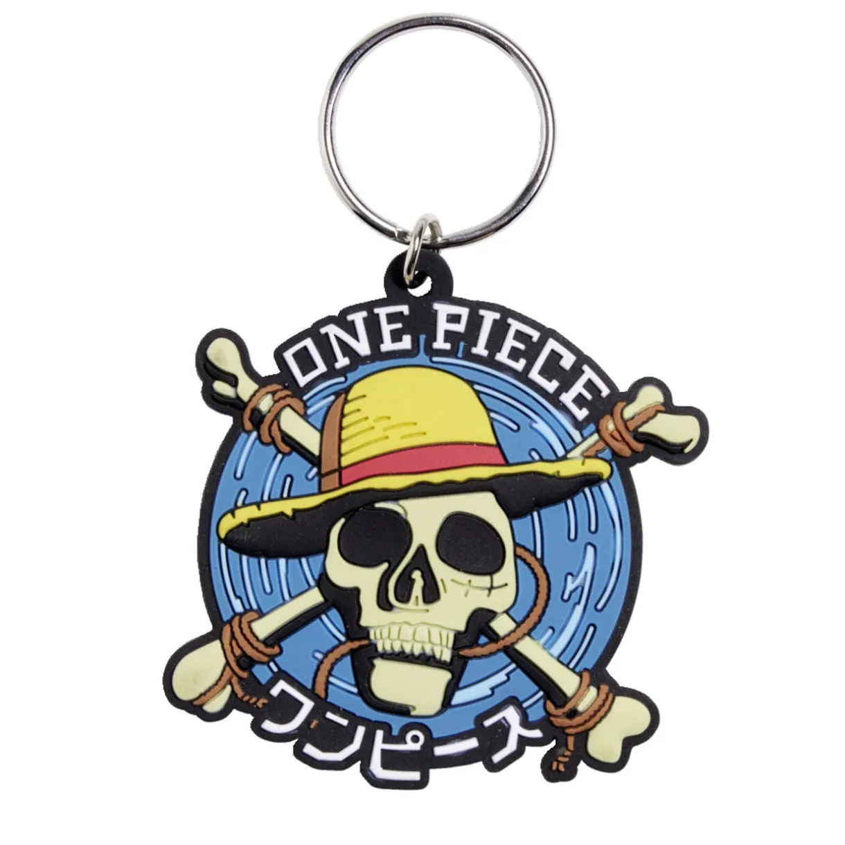 Porte clé One Piece tête de mort caoutchouc bleu < Gifi Discount