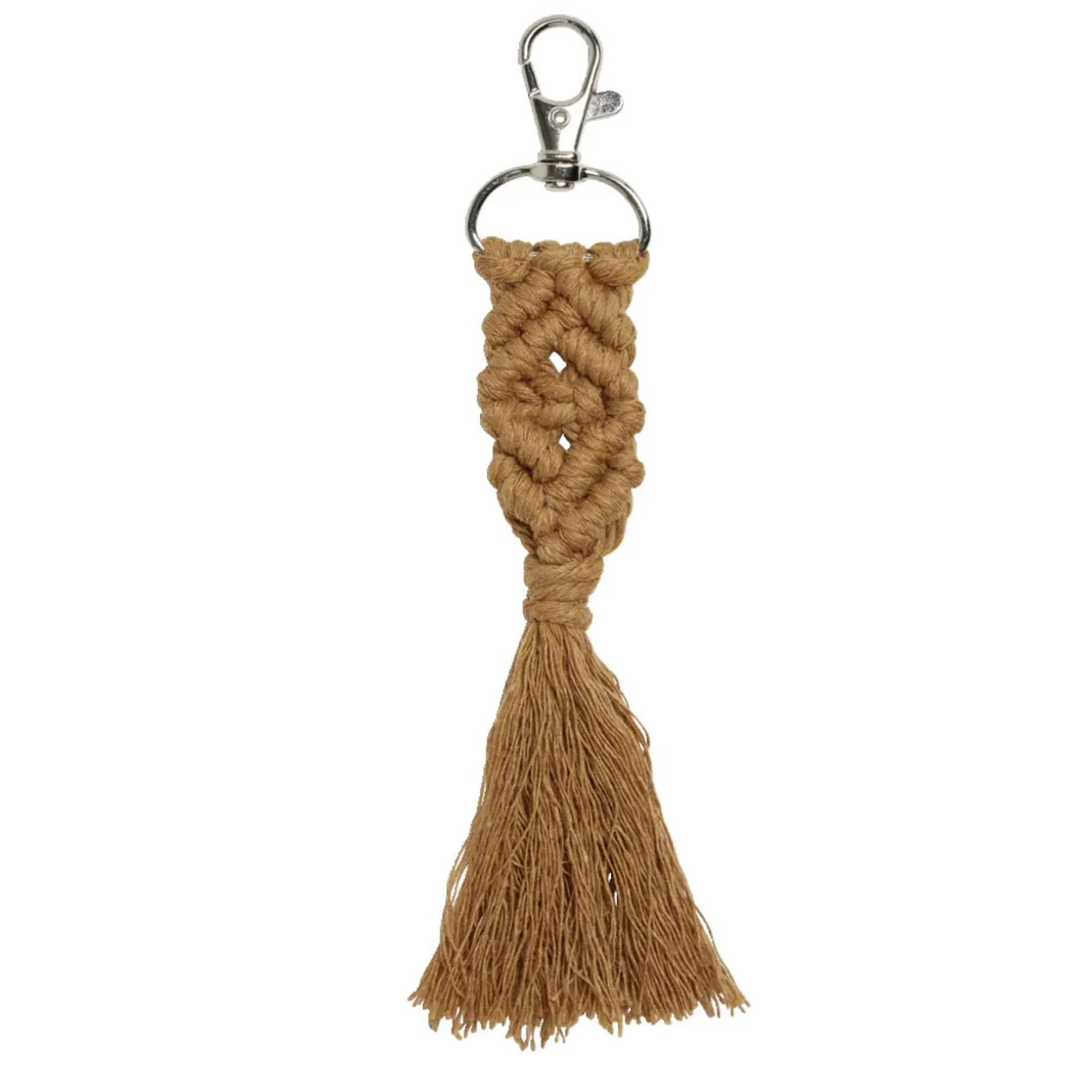 Porte clé pompon macramé avec mousqueton - 3 coloris