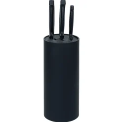 Porte couteaux plastique noir Ø11xH22,5cm