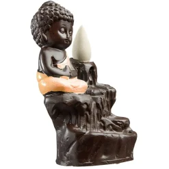 Porte encens bouddha en résine reflux cascade