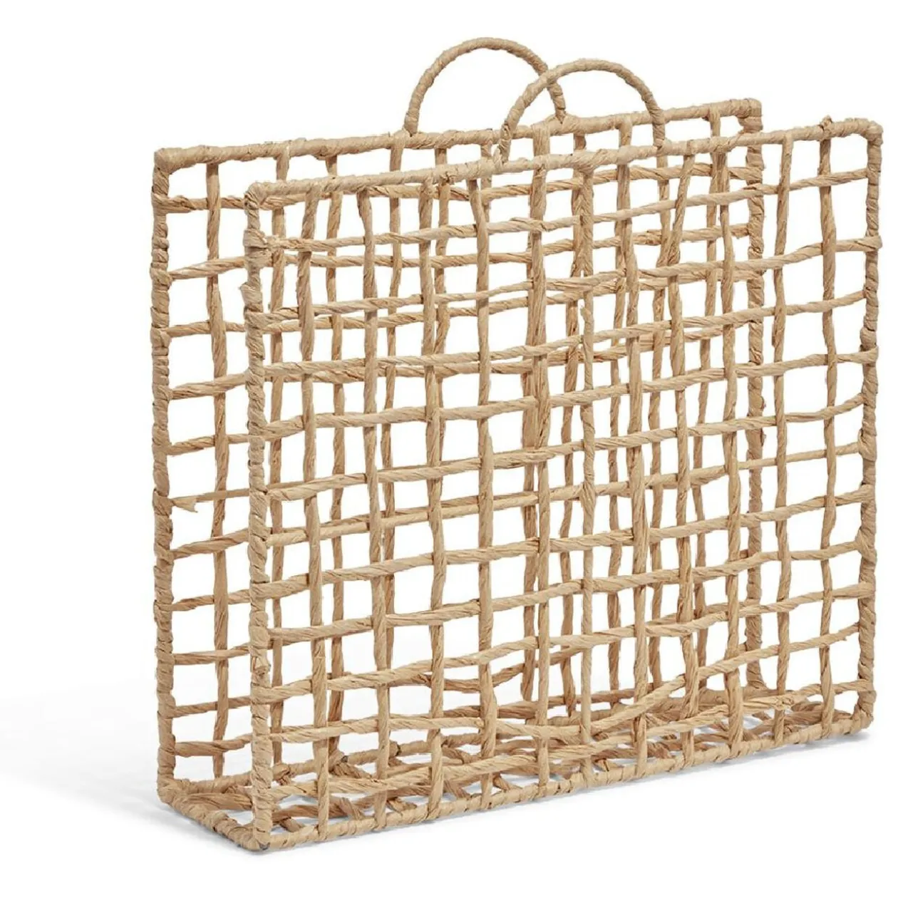 Porte-magazine effet osier L39X10 cm