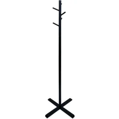 Porte manteau bois noir 5 crochets 50xH170cm