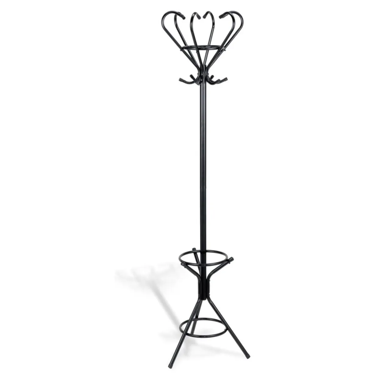Porte manteau à poser métal noir rétro Ø27xH184cm