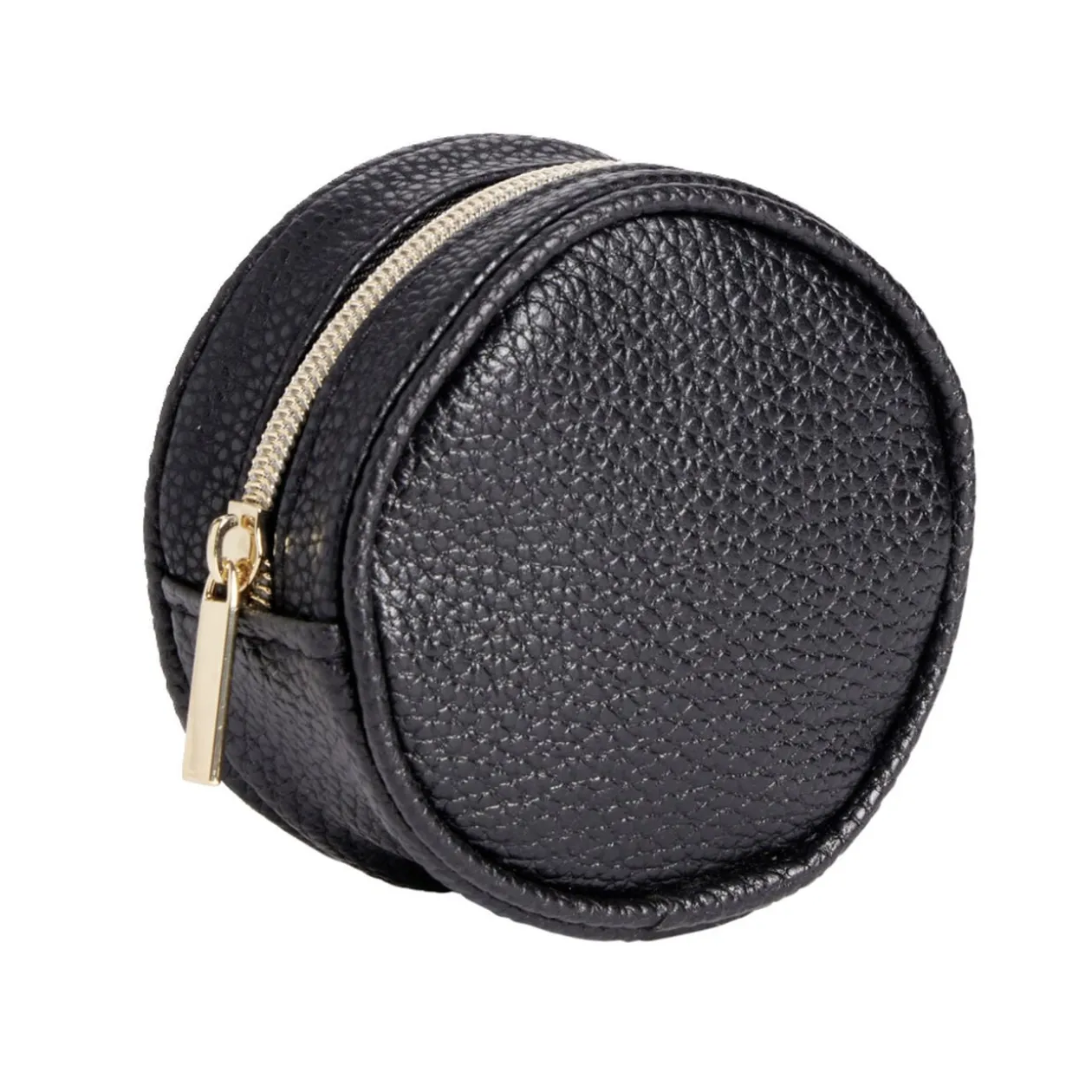 Porte-monnaie rond simili uni Ø9cm (6 modèles)