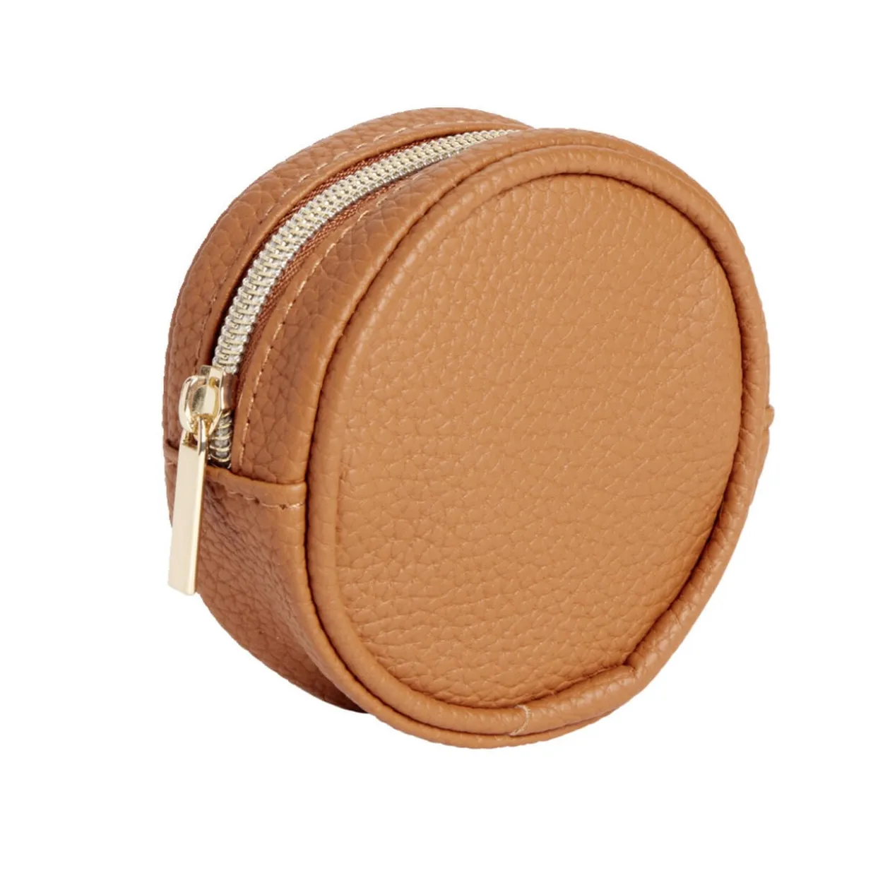 Porte-monnaie rond simili uni Ø9cm (6 modèles)